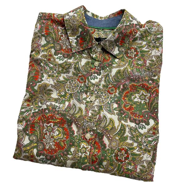 Talbots Paisley Button Up Multicolor Retro 70’s Casual-2p - Picture 1 of 12